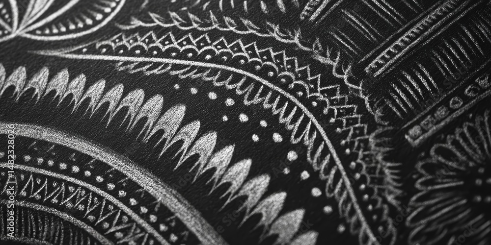 Chalk tribal patterns on blackboard background
Chalk tribal patterns on blackboard background