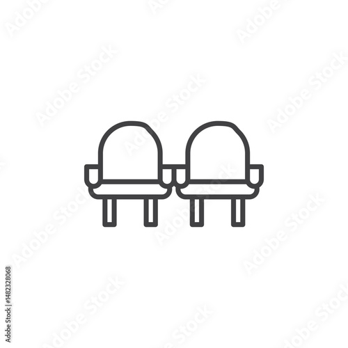 Cinema seat vector Icon in trendy flat style isolated on white background