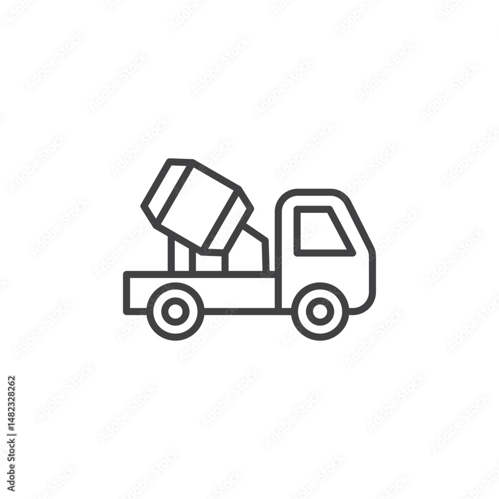 Cement truck vector Icon in trendy flat style isolated on white background Cement truck vector Icon in trendy flat style isolated on white background