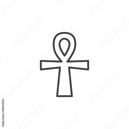 Ankh vector Icon in trendy flat style isolated on white background