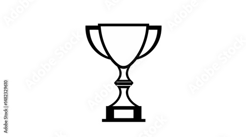 Elegant Black Trophy Cup Award Winning Design Achievement Success Celebration Graphic Minimalist Champion Victory Prize Competition First Place Success Business Icon Symbol Illustration goal game     