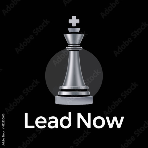 Silver Chess King Piece Leadership Strategy Game Icon Design Modern Minimalist Business Branding Logo Template Premium Quality Vector Illustration Professional Elegant Graphic Design for Website      