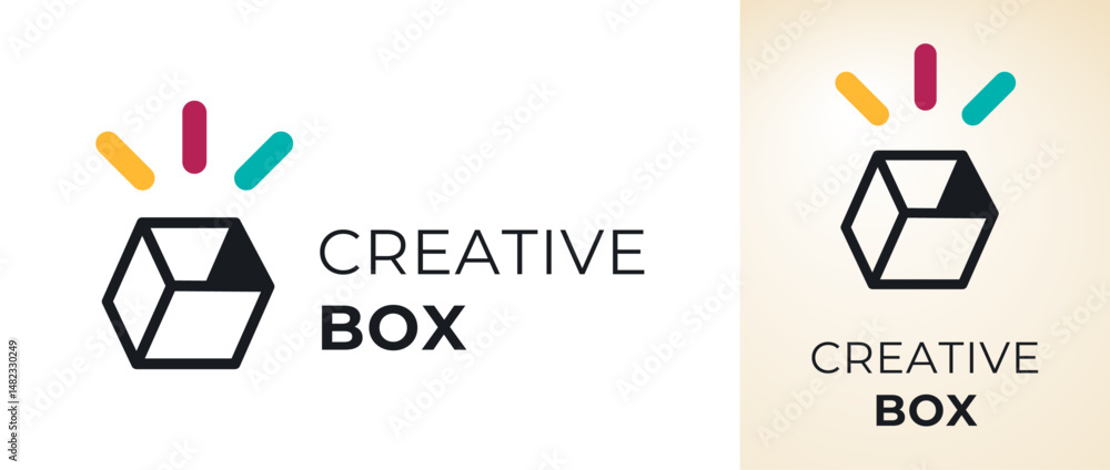 Creative box logo for dynamic brand identity