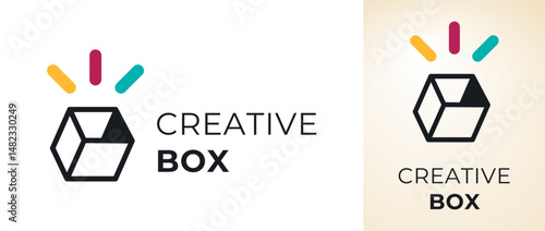 Creative box logo for dynamic brand identity