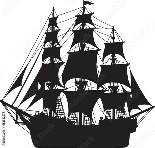 Sailing Ship on Ocean Waves Silhouette

Vintage Pirate Ship Vector Design

Modern Cargo Ship Silhouette Art

Navy Warship at Sea Silhouette Scene

Cruise Ship Under Sunset Vector