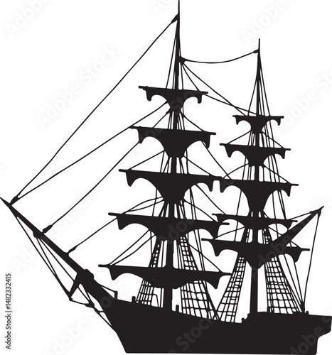Sailing Ship on Ocean Waves Silhouette

Vintage Pirate Ship Vector Design

Modern Cargo Ship Silhouette Art

Navy Warship at Sea Silhouette Scene

Cruise Ship Under Sunset Vector