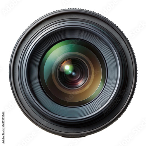 DSLR zoom camera lens front facing up