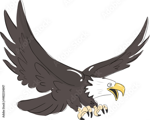 Cartoon hunter black eagle.