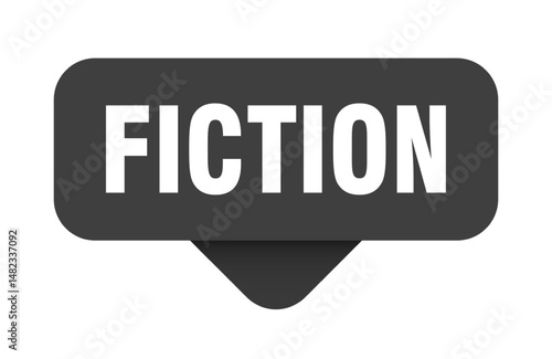 fiction sticker. fiction sign on transparent background