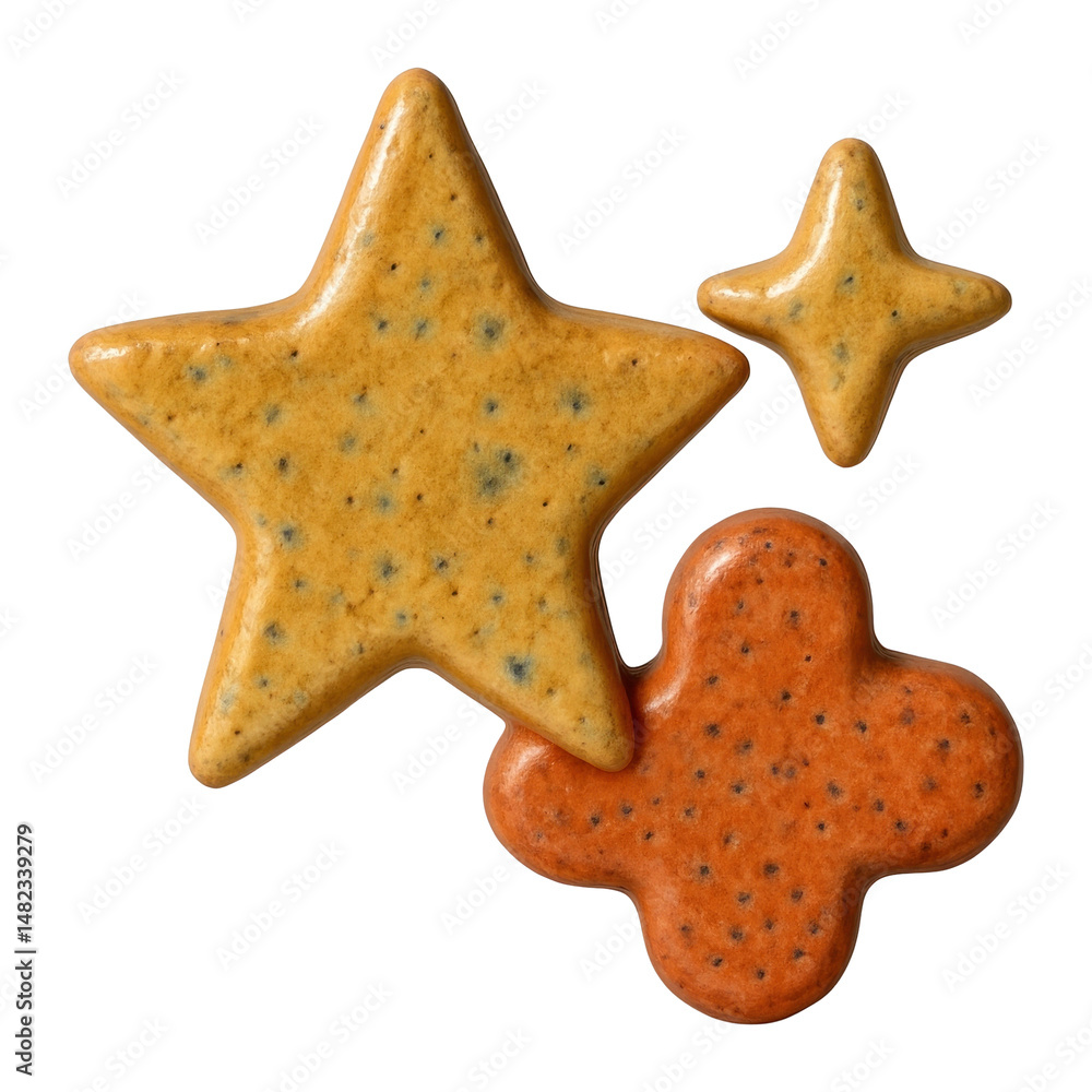 PNG Colorful ceramic star shapes PNG Colorful ceramic star shapes