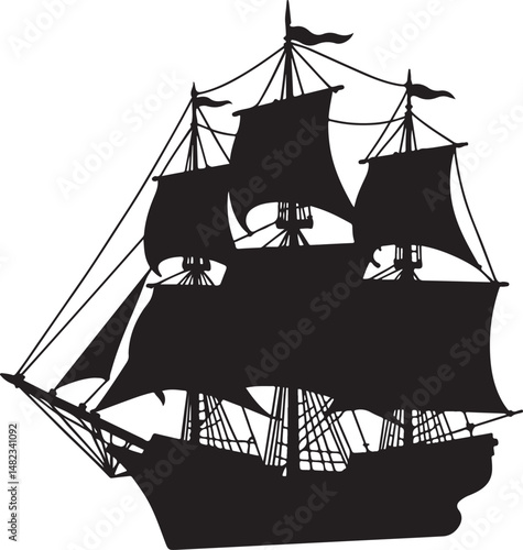 Sailing Ship on Ocean Waves Silhouette

Vintage Pirate Ship Vector Design

Modern Cargo Ship Silhouette Art

Navy Warship at Sea Silhouette Scene

Cruise Ship Under Sunset Vector
