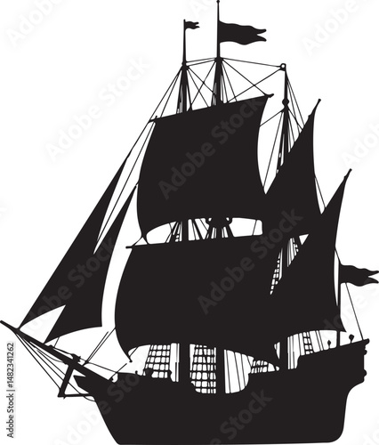 Sailing Ship on Ocean Waves Silhouette

Vintage Pirate Ship Vector Design

Modern Cargo Ship Silhouette Art

Navy Warship at Sea Silhouette Scene

Cruise Ship Under Sunset Vector