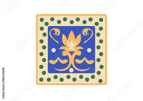 vector illustration of a foursquare decorative ornament