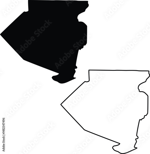 Map of Allegheny County Pennsylvania USA Silhouette Flat And Outline Design