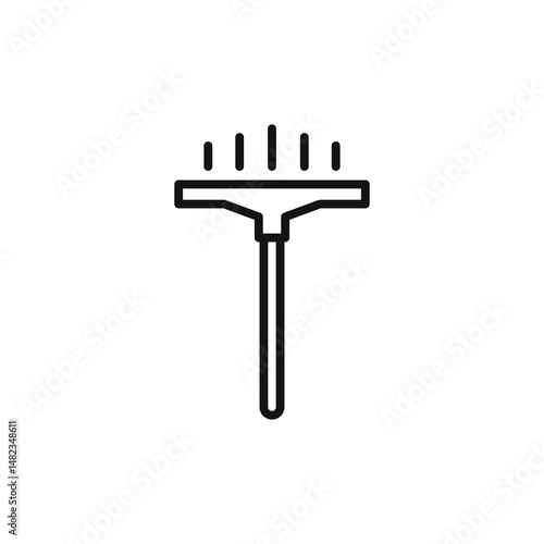 window squeegee icon on white background. Editable stroke.