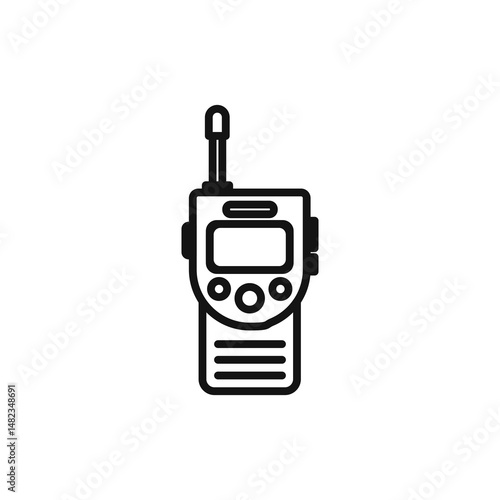 walkie talkie icon on white background. Editable stroke.