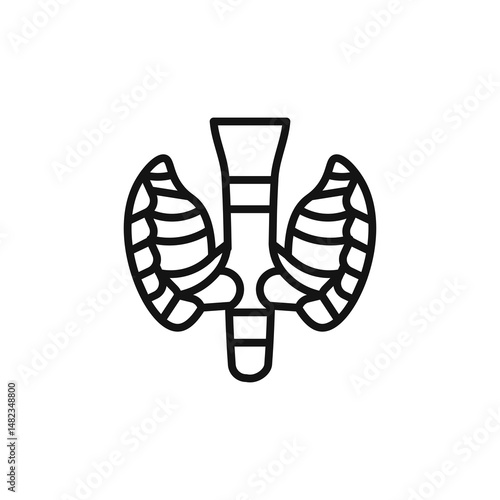 thyroid icon on white background. Editable stroke.