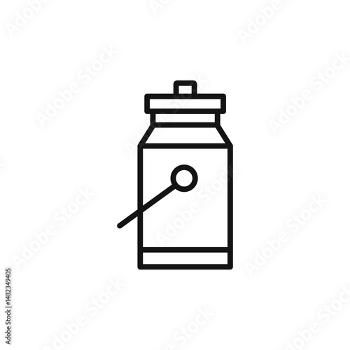 milk can icon on white background. Editable stroke.