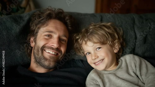 Father and son sharing a smile.