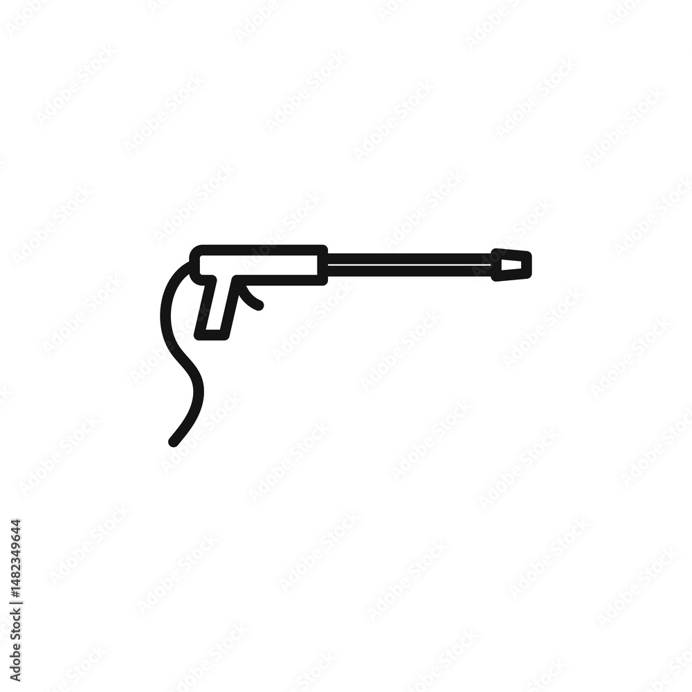 high pressure gun icon on white background. Editable stroke. high pressure gun icon on white background. Editable stroke.