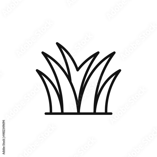 grass icon on white background. Editable stroke.