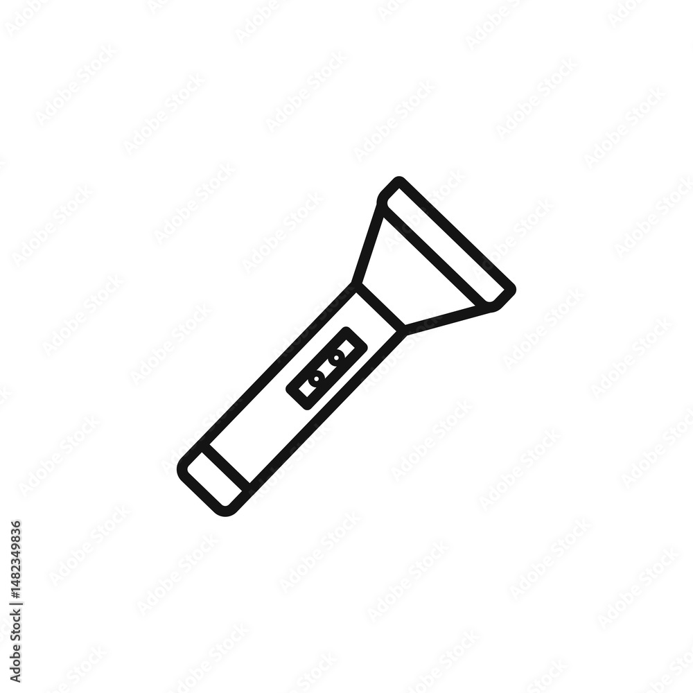 flashlight icon on white background. Editable stroke. flashlight icon on white background. Editable stroke.