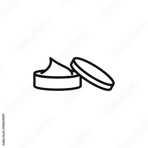 facial cream jar icon on white background. Editable stroke.