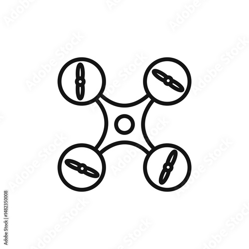 drone icon on white background. Editable stroke.