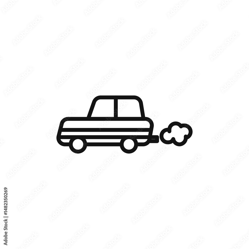 Obraz premium car pollution icon on white background. Editable stroke.