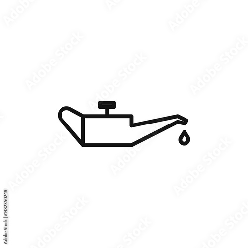 change car oil icon on white background. Editable stroke.