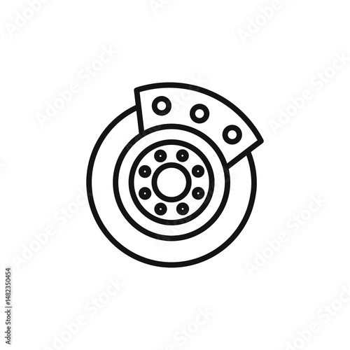 brake discs icon on white background. Editable stroke.