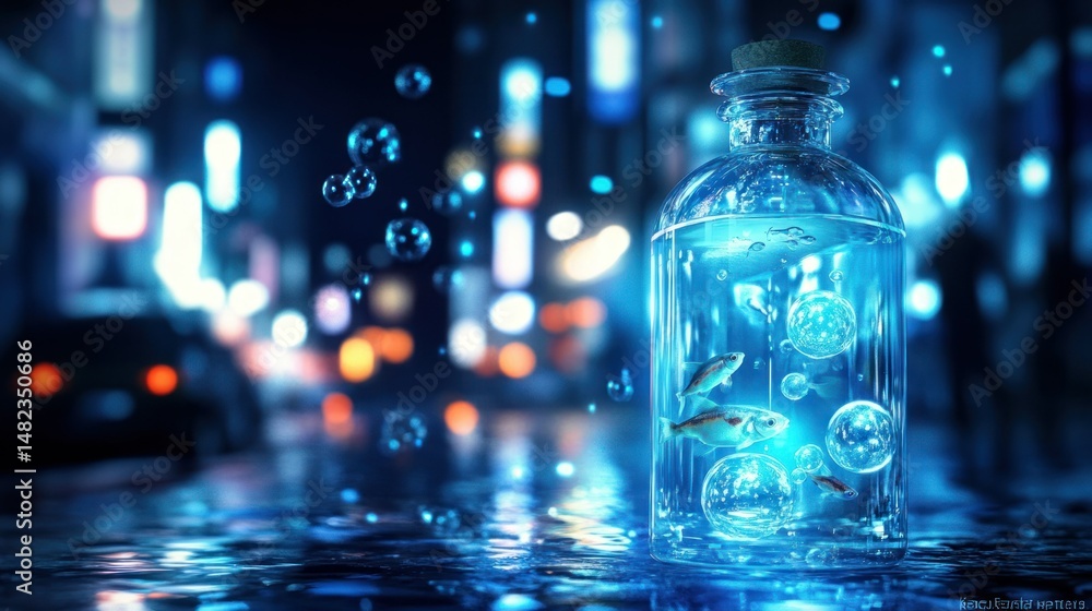 Enchanting city scene bottled Enchanting city scene bottled