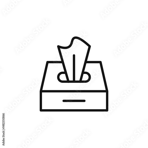 Tissue box icon on white background. Editable stroke.