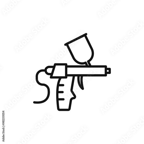 Spray gun icon on white background. Editable stroke.