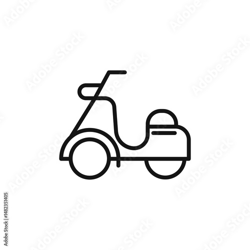 Scooter icon on white background. Editable stroke.