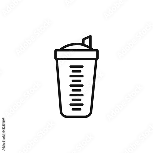 Protein shaker icon on white background. Editable stroke.