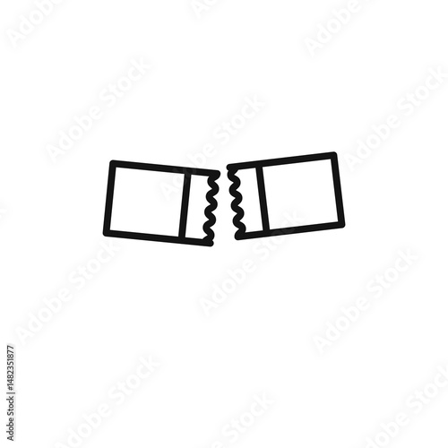 Packet soluble powder icon on white background. Editable stroke.