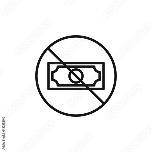No money icon on white background. Editable stroke.