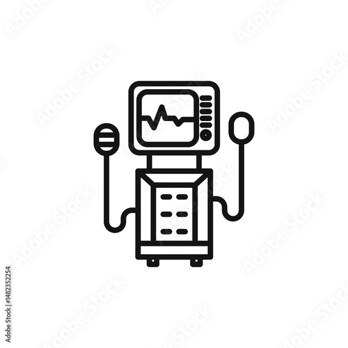 Medical ventilator icon on white background. Editable stroke.