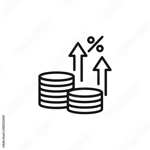 Inflation icon on white background. Editable stroke.