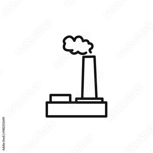 Industrial pollution icon on white background. Editable stroke.