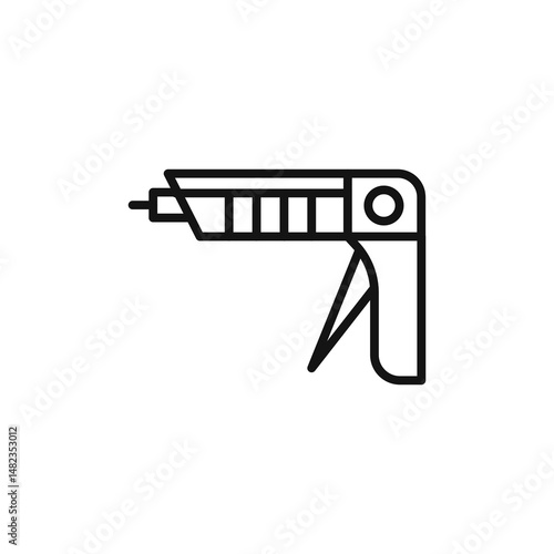 Glue gun icon on white background. Editable stroke.