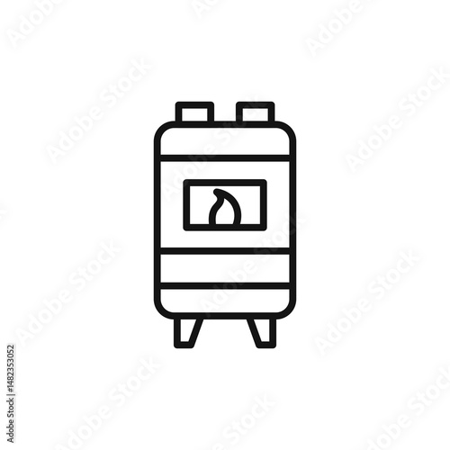 Gas boiler icon on white background. Editable stroke.