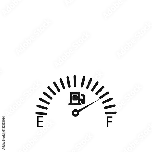 Fuel indicators icon on white background. Editable stroke.