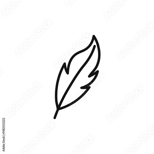 Feather icon on white background. Editable stroke.