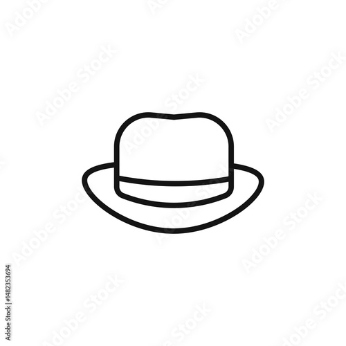 Cowboy hat icon on white background. Editable stroke.