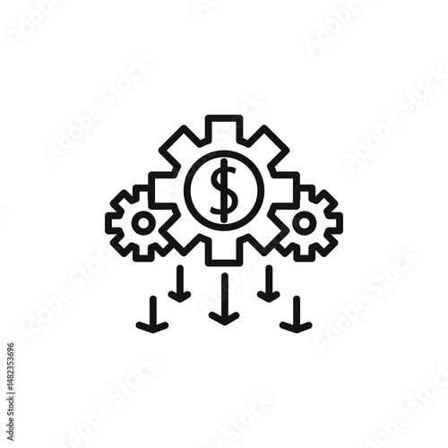 Costs optimization icon on white background. Editable stroke.