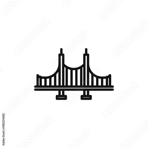 Bridge icon on white background. Editable stroke.