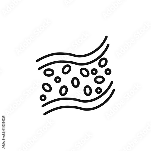 Blood vessel icon on white background. Editable stroke.