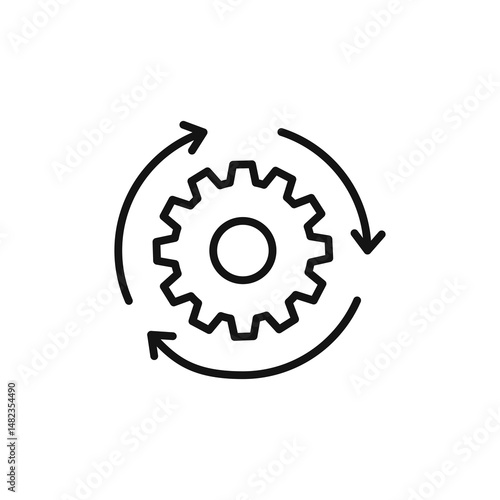 Tableau sur toile Agile process icon on white background. Editable stroke.